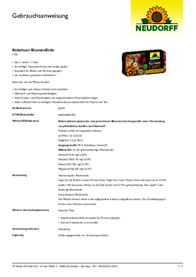 Kokohum BlumenErde Gebrauchsanweisung
