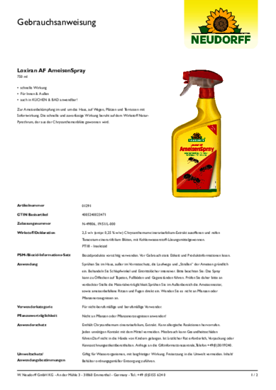 Loxiran AF AmeisenSpray Gebrauchsanweisung