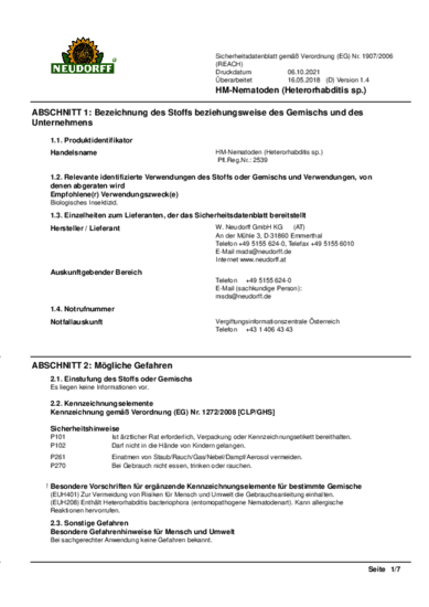 Parasitäre HM-Nematoden